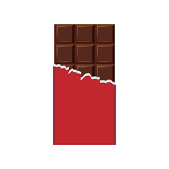 chocolate bar, vector illustration isolated on white background