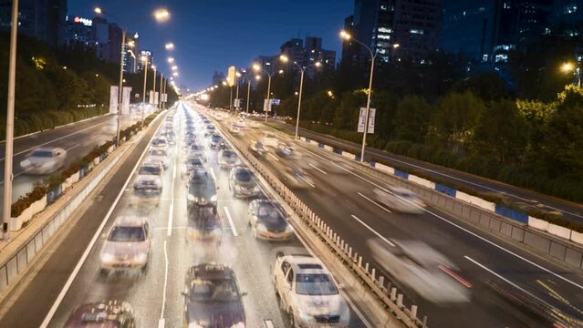 Busy rush hour in Beijing China