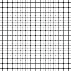 Decorative mesh pattern. Seamless repeat background with black and white checkered pattern and crossed thin lines. Editable vector.