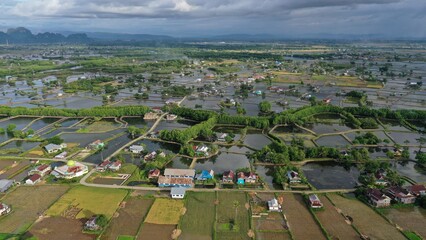 aerial view of a village