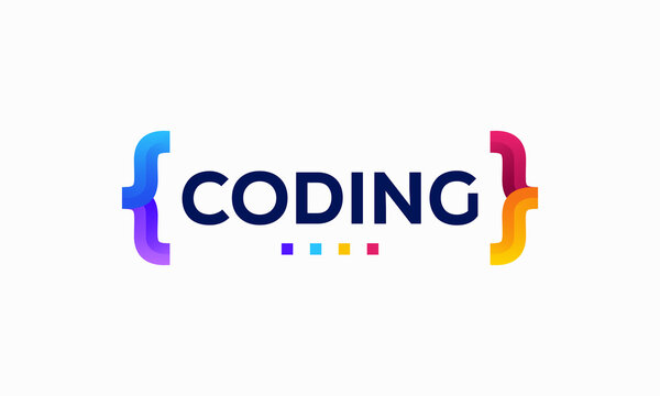 Colorful Coding logo designs template, Modern code logo for programmer