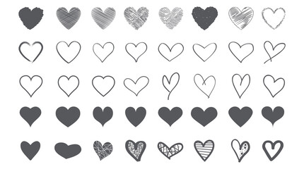 Heart contour vector. Black hand drawn love icon isolated. Paint brush stroke heart icon. Hand drawn vector for love logo, heart symbol, doodle icon and Valentine's day. Painted grunge vector shape