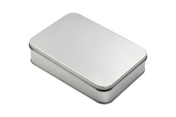Empty silver metal box mock up clipping path, multipurpose box for storing appliance isolated on...