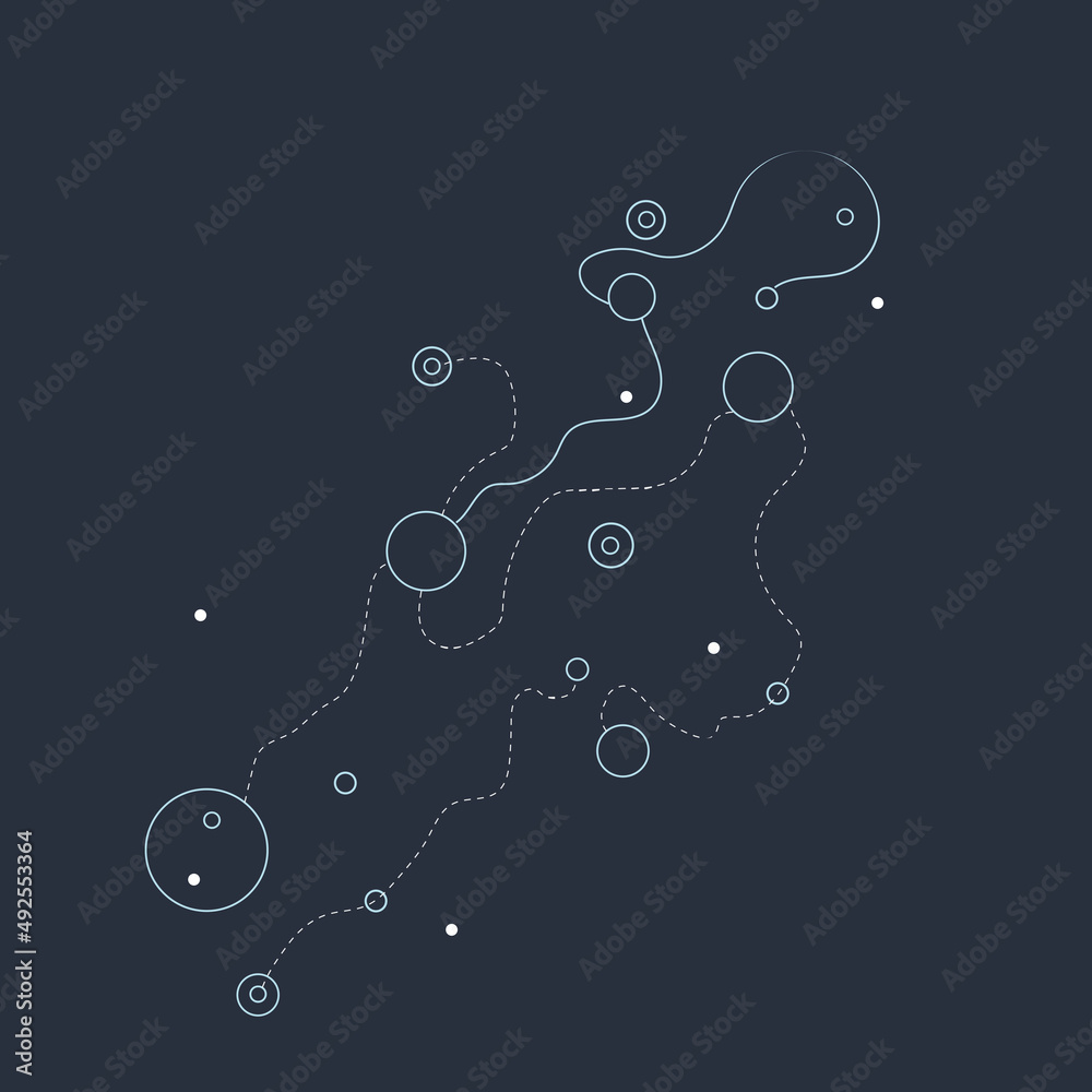 Poster Cover creative design abstract background. Digital dynamic elementary forms and lines. Vector geometric graphic illustration