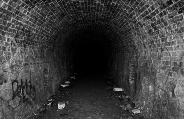 Abandoned brick tunnel