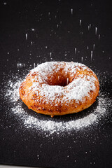 donut on the black background