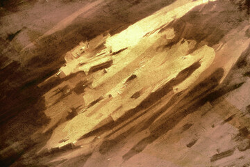 golden painting on concrete wall texture