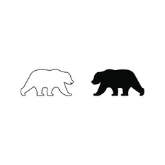 bear icon. animal sign color editable
