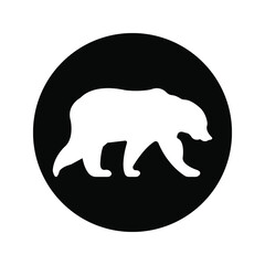 bear icon. animal sign color editable