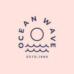 ocean wave logo vector minimalist design
