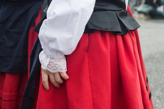 Dentelle d un costume traditionnel basque Stock Photo Adobe Stock