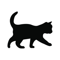 Cat icon. black cat silhouette color editable