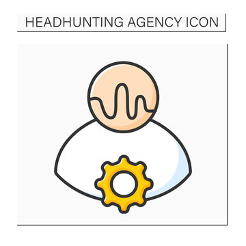 Soft skills color icon. Situational awareness enhances ability to get job done.Emotional intelligence.Headhunting agency concept. Isolated vector illustration