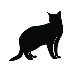 Cat icon. black cat silhouette color editable