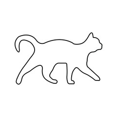 Cat icon. black cat silhouette color editable