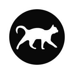 Cat icon. black cat silhouette color editable