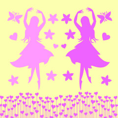 dancing girl sticker star music decal