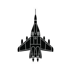 Flying Fighter Jet vector icon color editable