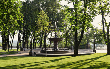 The lower fountain in the St Volodymyr Hill park  (Volodymyrska) in Kyiv