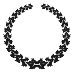 Obraz premium Black foliage wreath silhouette. Vintage luxury logo