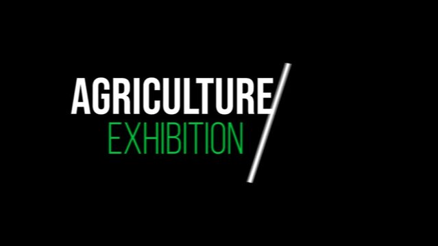 Agriculture exhibition animated invitation template. Can be used for farm animals business, conference and events.