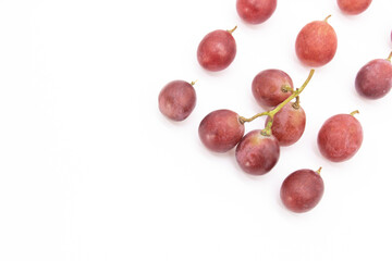 Grapes designed isolated on white.top view