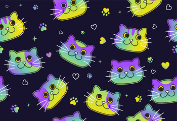 Cats seamless pattern