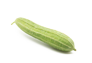 Fresh Angled luffa isolated on white background