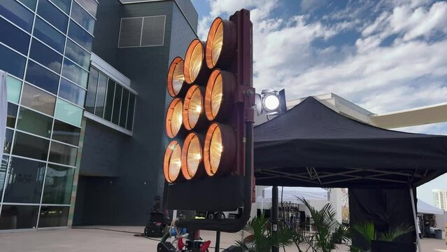 Big Lights on Movie Set