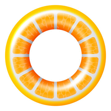 Orange Swim Donut. Summer Party Rubber Ring