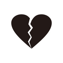 broken heart icon vector on white background