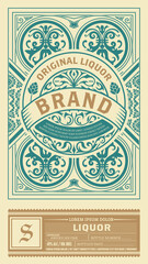 Whiskey label with old frames