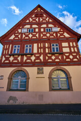 Historisches Ortszentrum des Weinortes Sommerach an der Vokacher Mainschleife, Landkreis Kitzingen, Unterfranken, Franken, Bayern, Deutschland