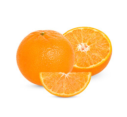 Fresh orange isolated on white background