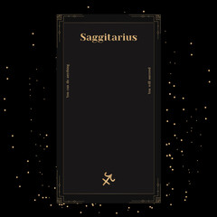 Saggitarius Signs, Zodiac Background. Beautiful vector images in the middle of a stellar galaxy with the constellation