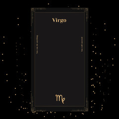 Virgo Signs, Zodiac Background. Beautiful vector images in the middle of a stellar galaxy with the constellation