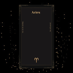 Aries Signs, Zodiac Background. Beautiful vector images in the middle of a stellar galaxy with the constellation