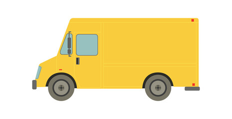Fototapeta na wymiar Large yellow van on a white background - Vector