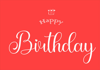 Happy Birthday quote. Lettering design on a colorful background. Vector stock illustration.