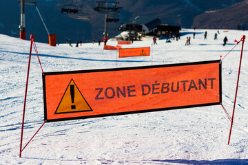 zone débutant sur piste de ski