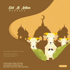 eid al adha concept flat design for posters, banners and silhouette design templates or vector illustrations.