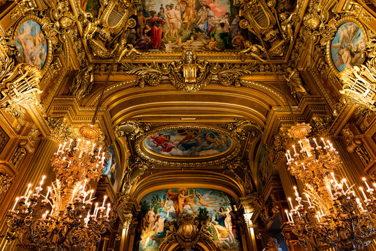 PARIS - NOVEMBER 30, 2019 : An interior view of Opera de Paris, Palais Garnier. 