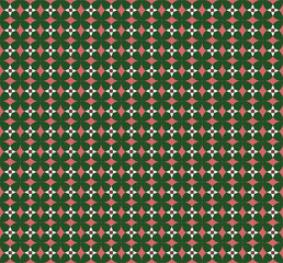 
Abstract seamless tile pattern with circles in green and red.