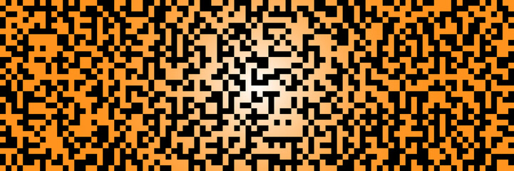 Geometric vector background, banner. Fantasy on the theme of QR code.