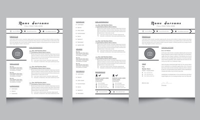 Professional Resume Template, Clean Resume with Cover Letter  Layout Kit