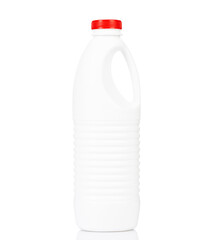 plastic cleaning bottles on a white background