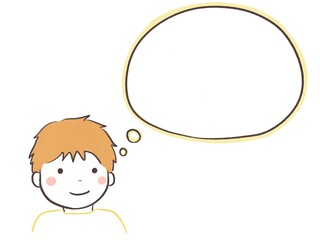 かわいい男の子のシンプル吹き出し