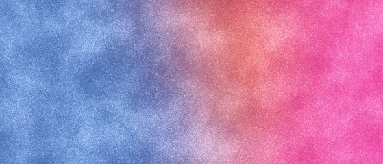 カラフルなラメの粒子の抽象背景）青・オレンジ・水色　光沢　キラキラ　ざらざら質感　横長バナー