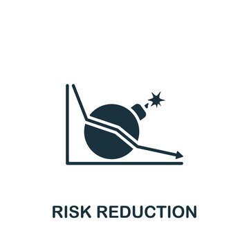 Risk Reduction icon. Monochrome simple icon for templates, web design and infographics