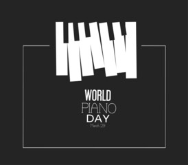 Fototapeta premium world piano day march 29 vector illustration, suitable for web banner or card
